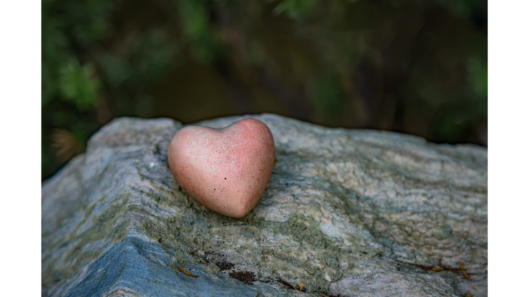a pink heart-shaped stone